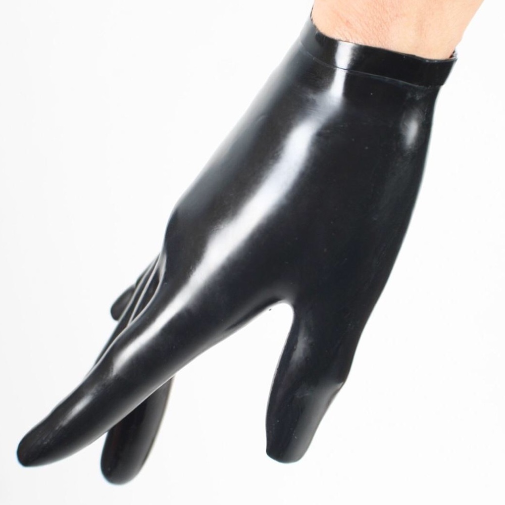 Cropped Latex Gloves in Transparent Smoke